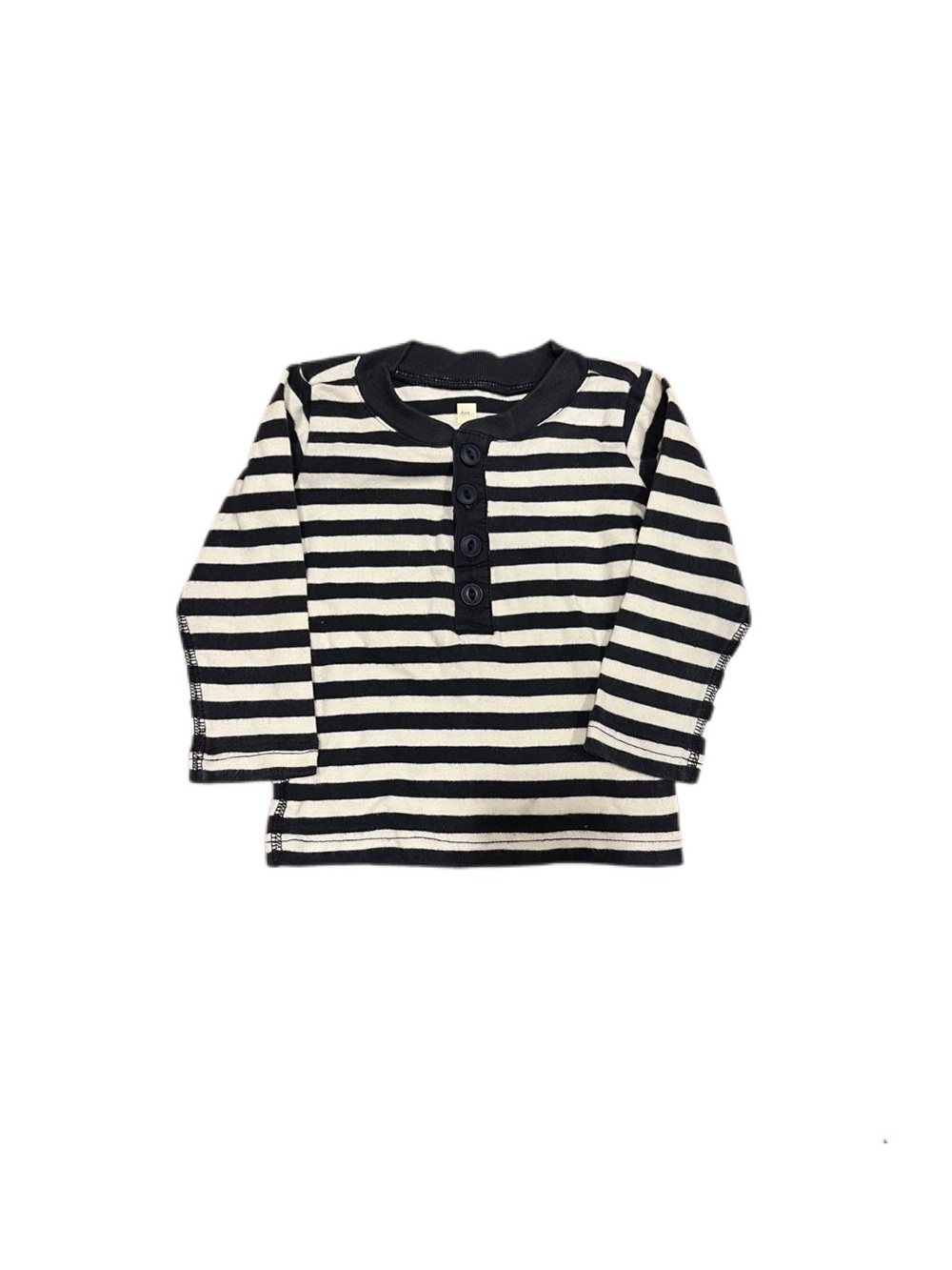 Tea Collection 6-12m Baby Striped Faded Navy & White Long-Sleeve Henley Top